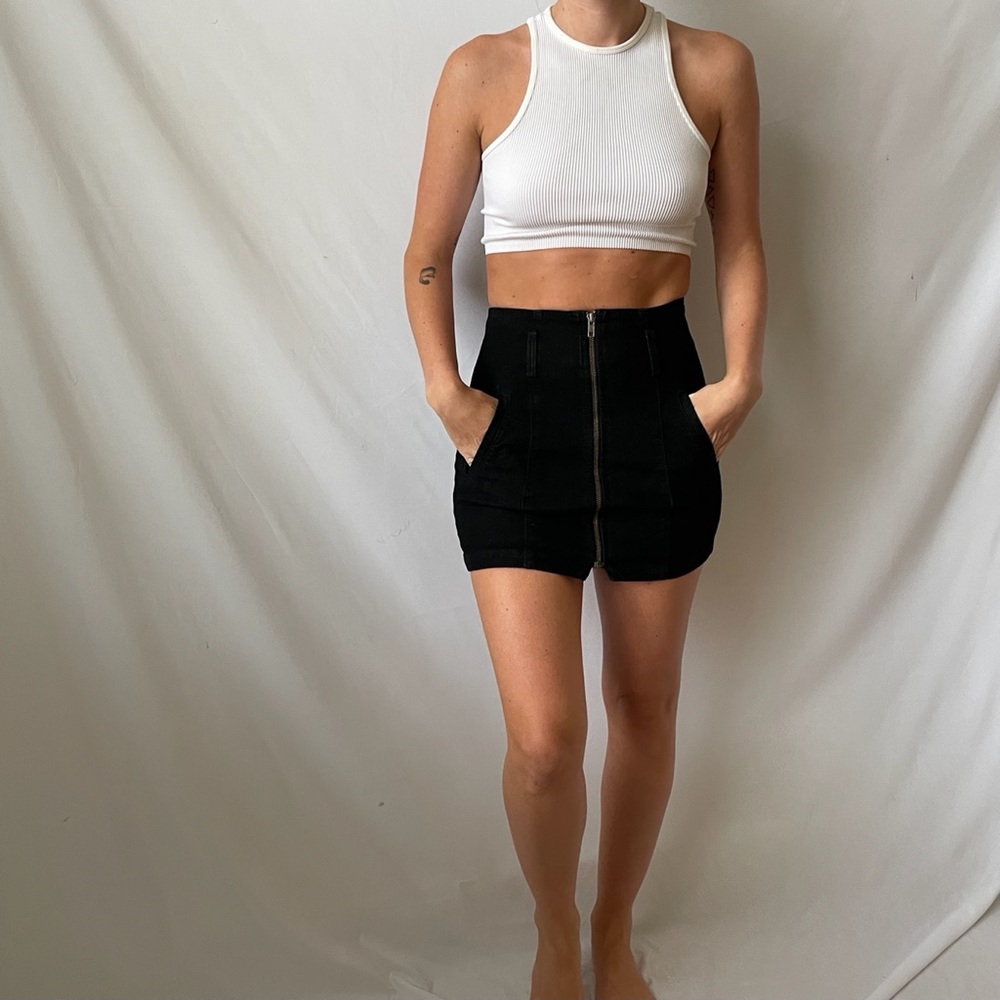 LF Carmar | Zipper Mini Denim Skirt